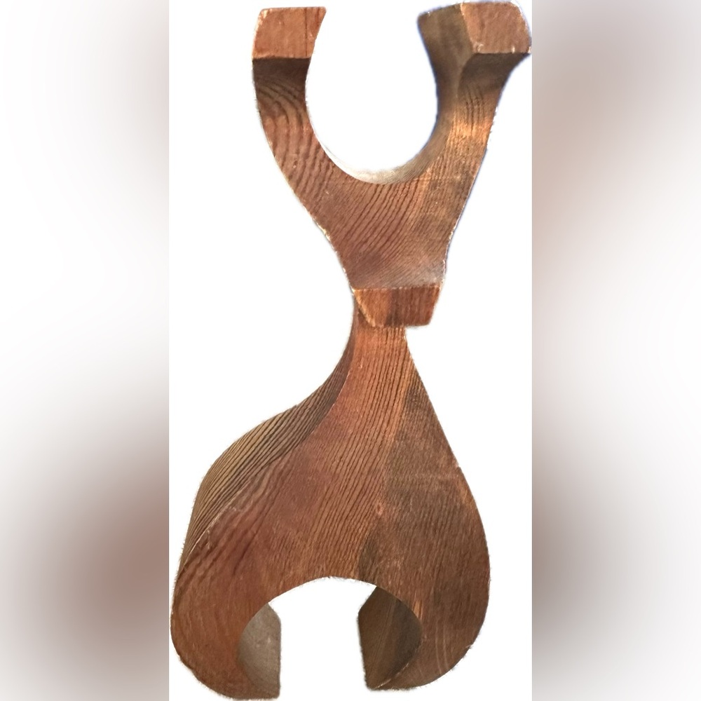 Handmade Wooden MCM Danish Modern Abstract Carved Wooden Reindeer Deer Sculpture